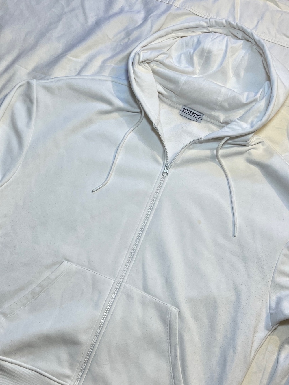 Amazon Essentials White Full-Zip Hooded Sweatshirt